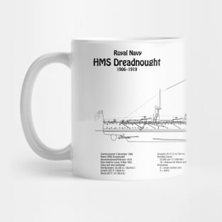 HMS Dreadnought ship plans - BD Mug